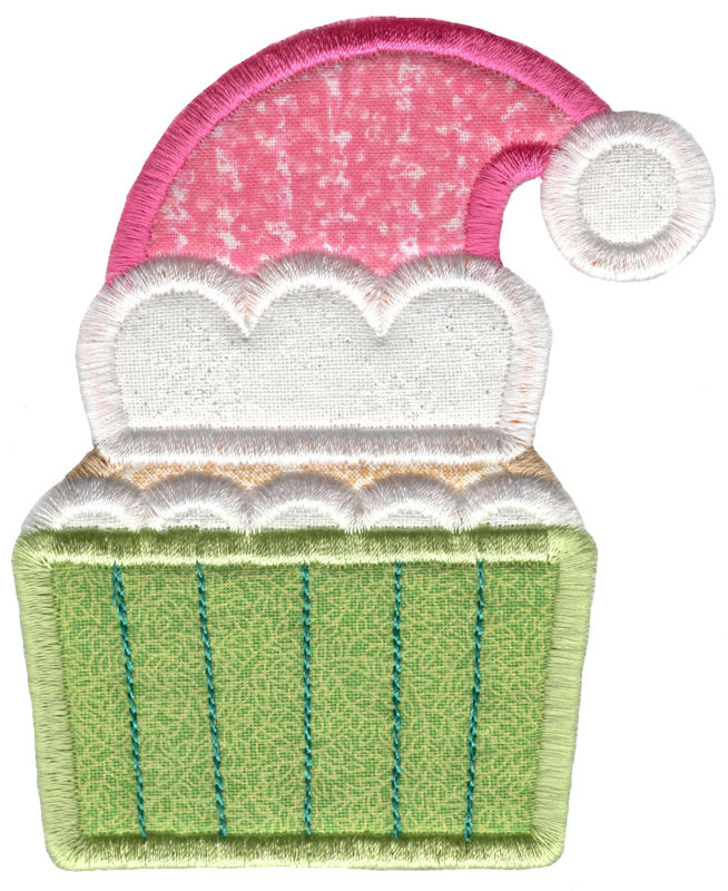 Santa Hat Cupcake Applique