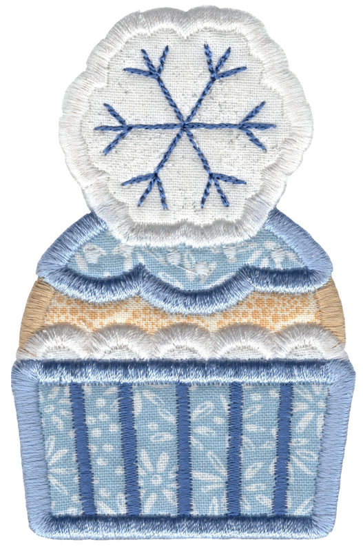 Snowflake Cupcake Applique
