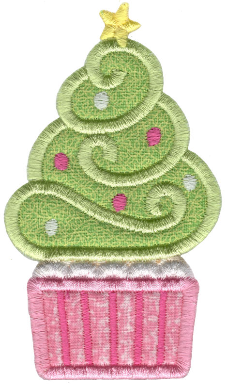Christmas Tree Cupcake Applique