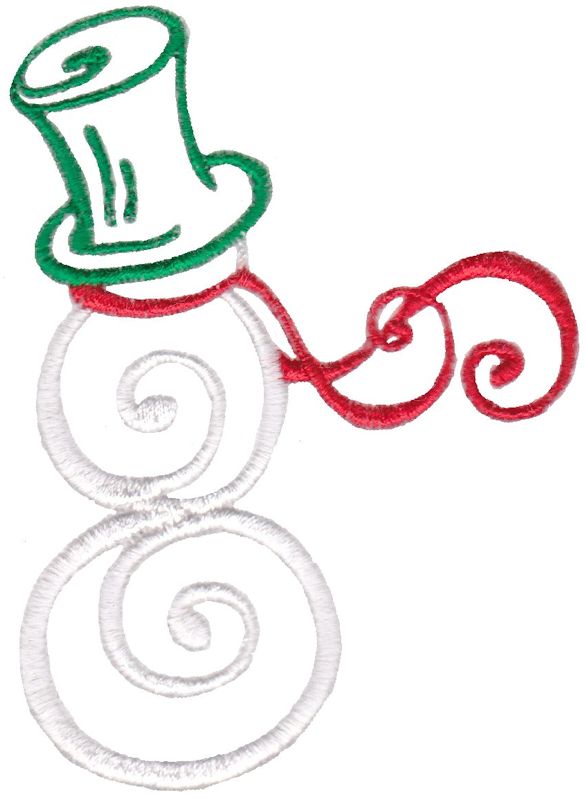 Baroque Swirly Christmas Snowman