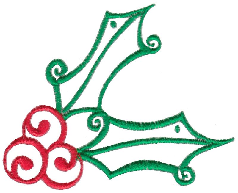 Baroque Swirly Christmas Holly