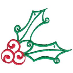 Baroque Swirly Christmas Holly