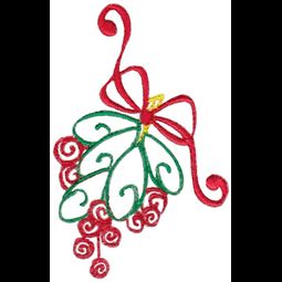 Baroque Swirly Christmas Mistletoe