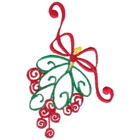 Baroque Swirly Christmas Mistletoe