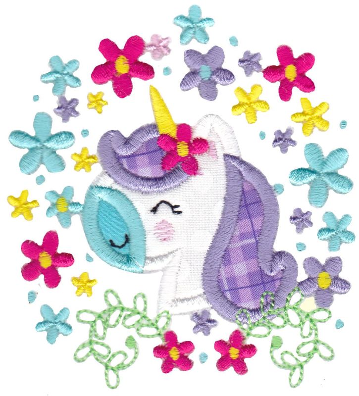 Floral Unicorn Face Applique