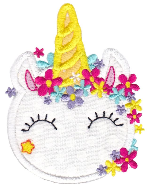 Round Unicorn Face Applique