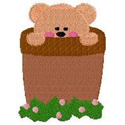 Bear in flower pot