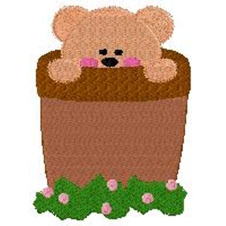 Bear in flower pot
