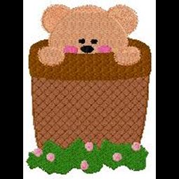 Bear in flower pot thatched