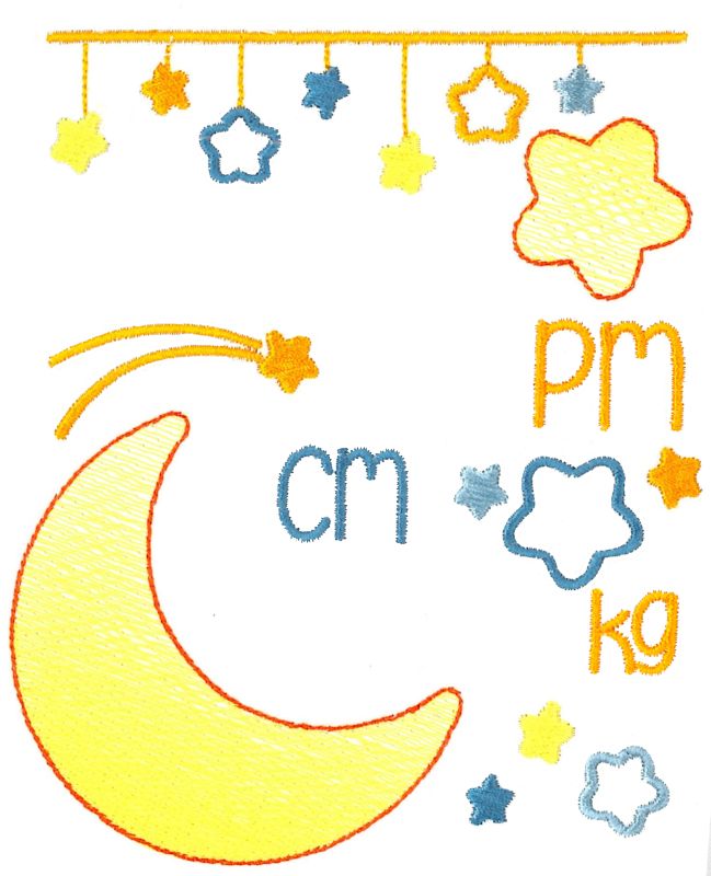 Moon Birth Announcement Metric pm