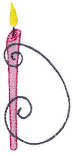 Birthday Candles Alphabet Capital D