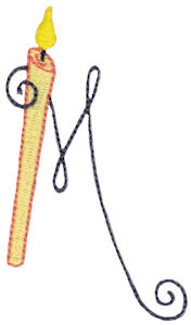 Birthday Candles Alphabet Capital M