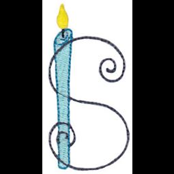 Birthday Candles Alphabet Capital S