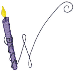 Birthday Candles Alphabet Capital W