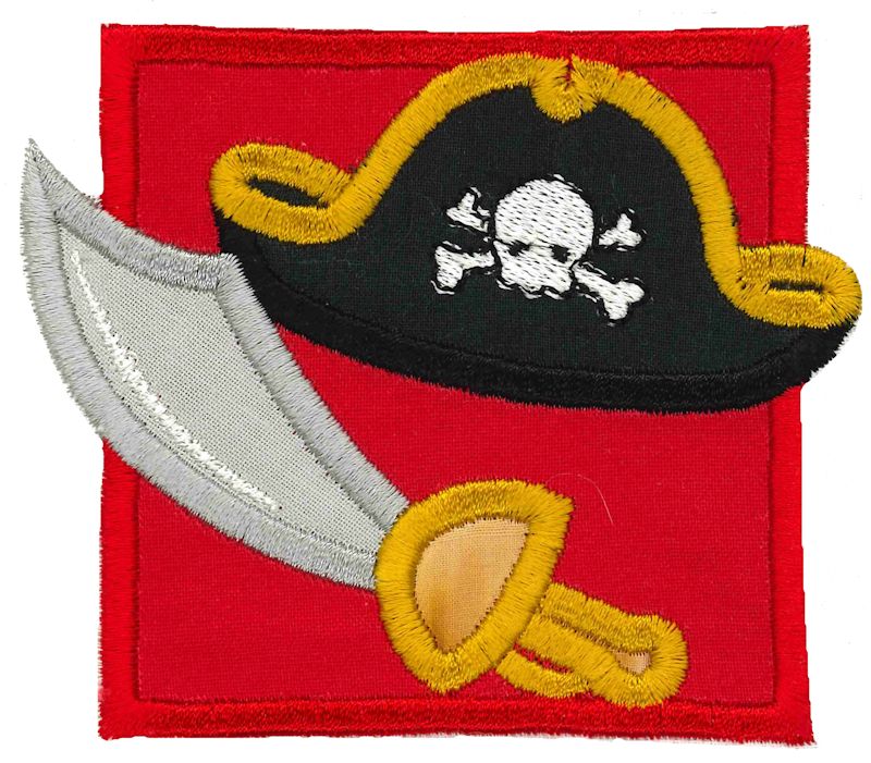 Pirate Hat and Sword Applique