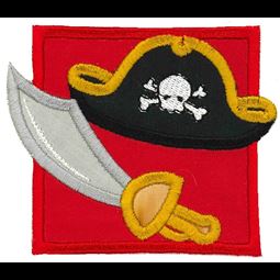Pirate Hat and Sword Applique