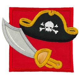 Pirate Hat and Sword Applique