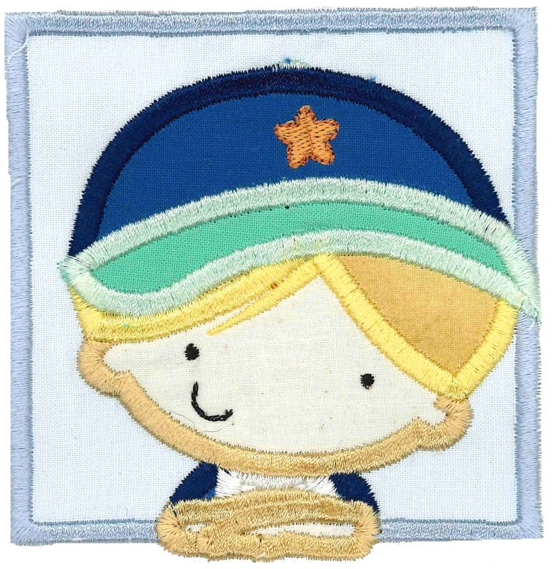 Boy Wearing Baseball Cap Applique