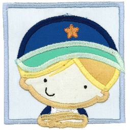 Boy Wearing Baseball Cap Applique