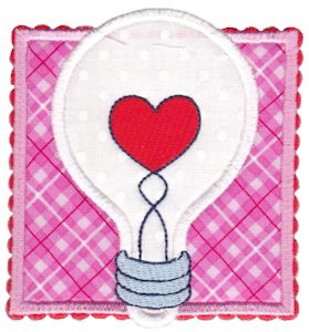 Heart Lightbulb Applique