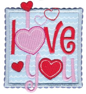 I Love You Applique