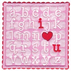 I Love You Alphabet Applique