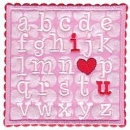 I Love You Alphabet Applique
