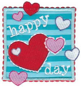 Happy Heart Day Applique