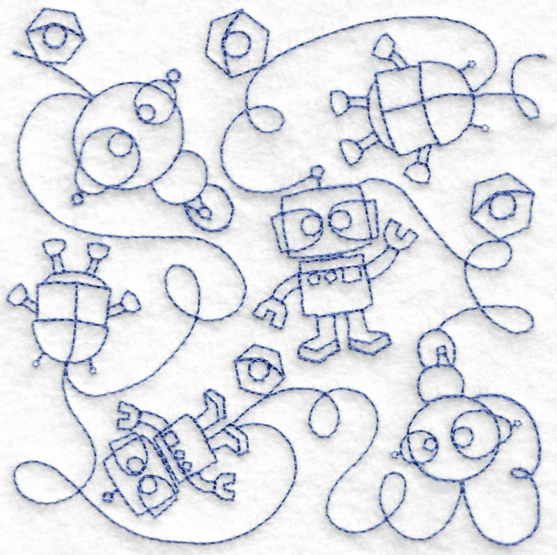 Robot Quilt Block