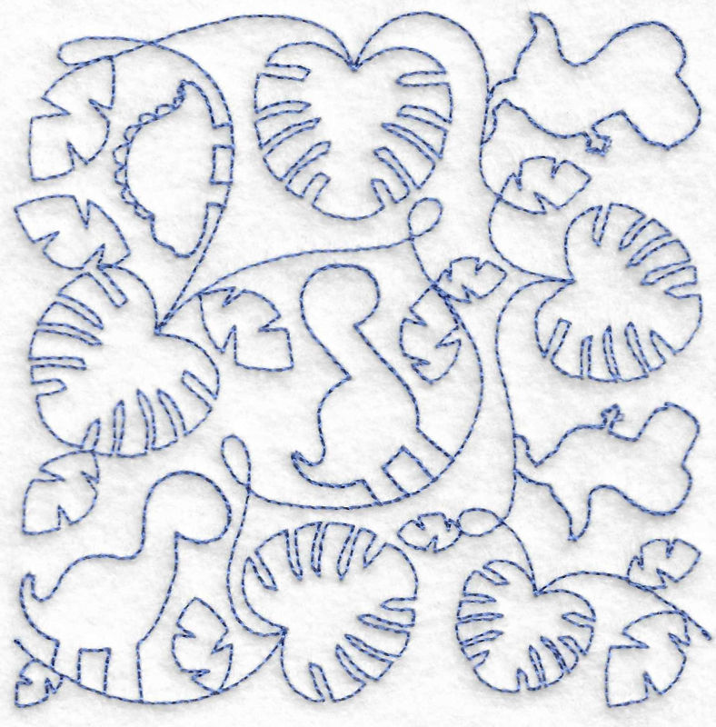 Dinosaurs Quilt Block