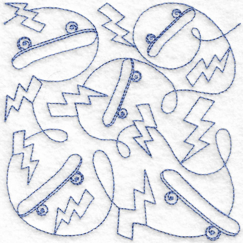 Skateboard Quilt Block