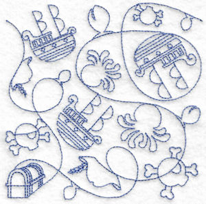 Boy Continuous Line Quilting