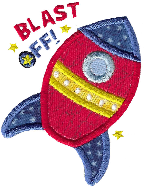 Applique Rocket Ship