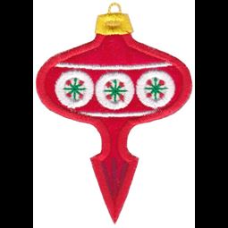 Red Retro Pointed Christmas Ornament Applique