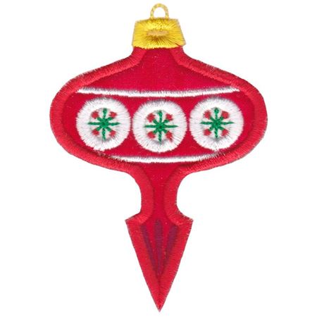 Red Retro Pointed Christmas Ornament Applique