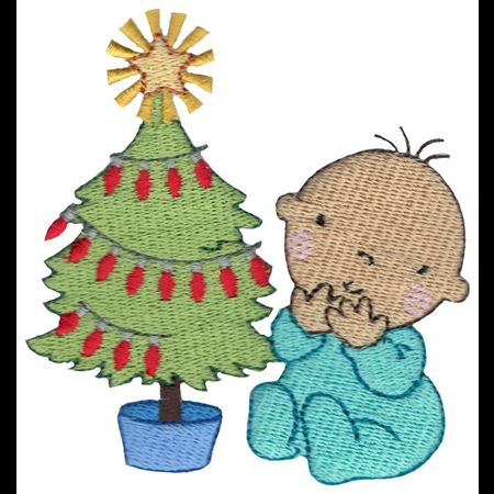 Baby and Christmas Tree