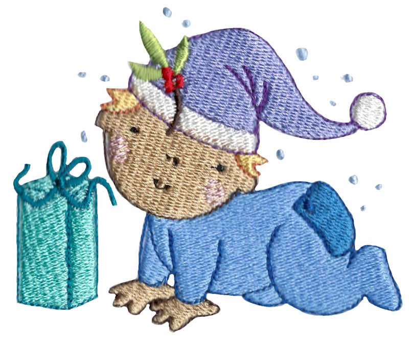 Crawling Baby and Present