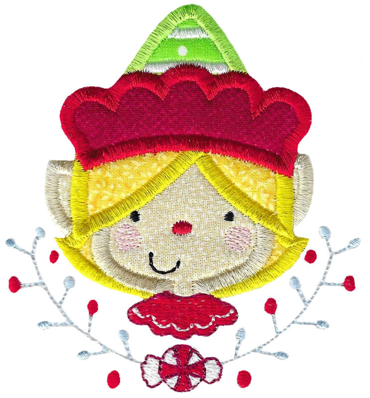 Applique Girl Elf Face