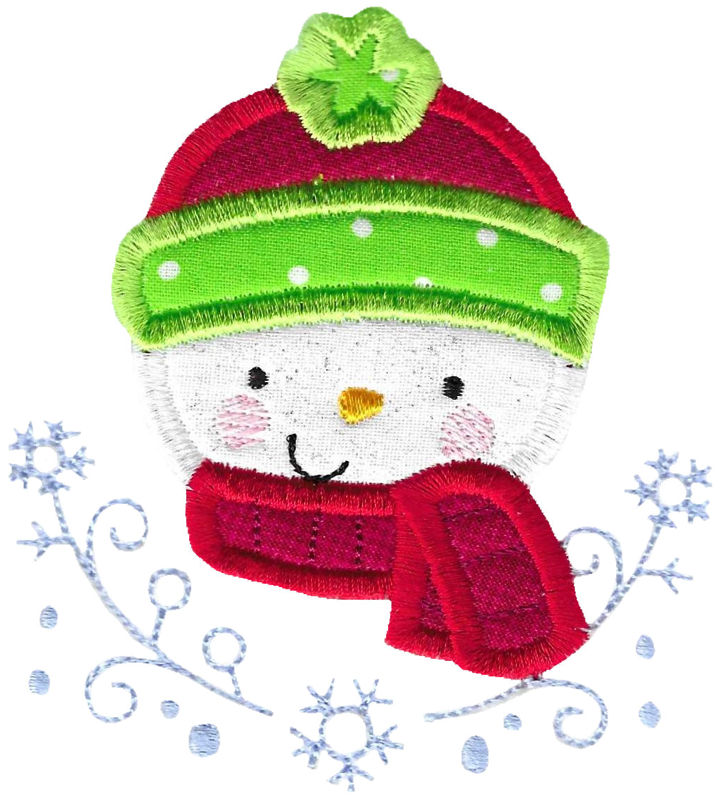 Applique Snowman Face