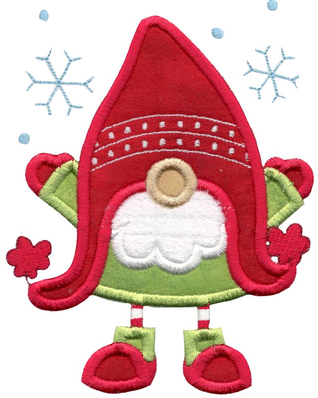Ear Flap Hat Gnome Applique