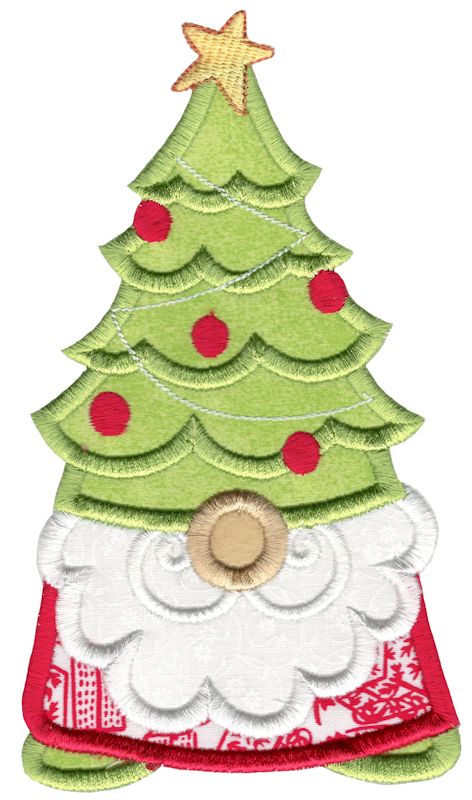 Christmas Tree Hat Gnome Applique