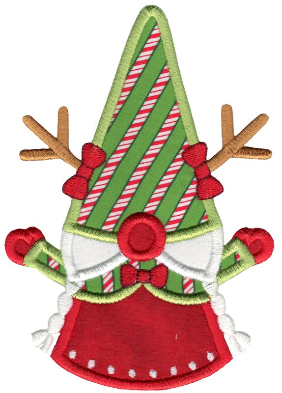 Girl Reindeer Gnome Applique