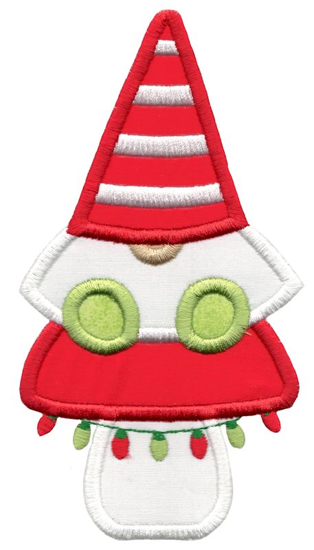 Boy Gnome Sitting On Mushroom Applique