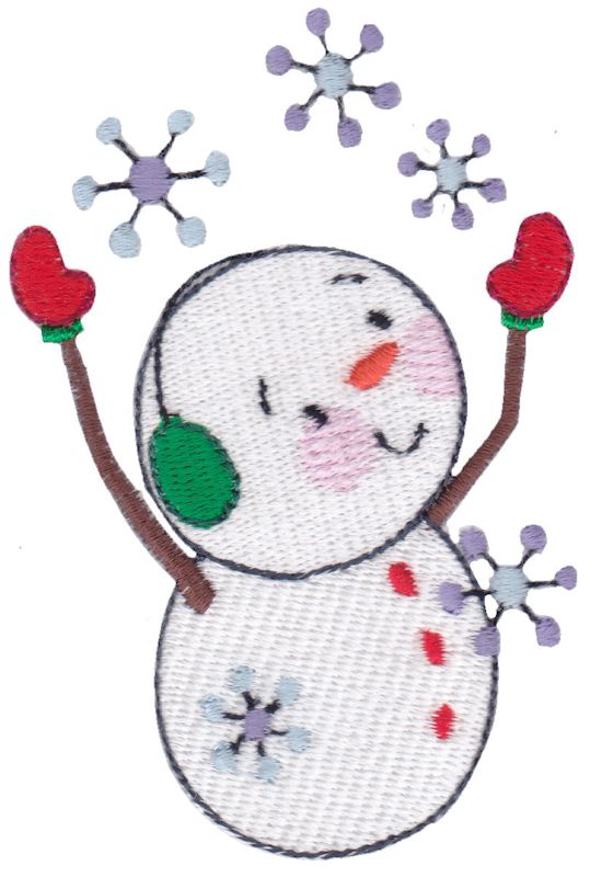 Snowman And Snowflakes
