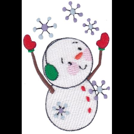 Snowman And Snowflakes