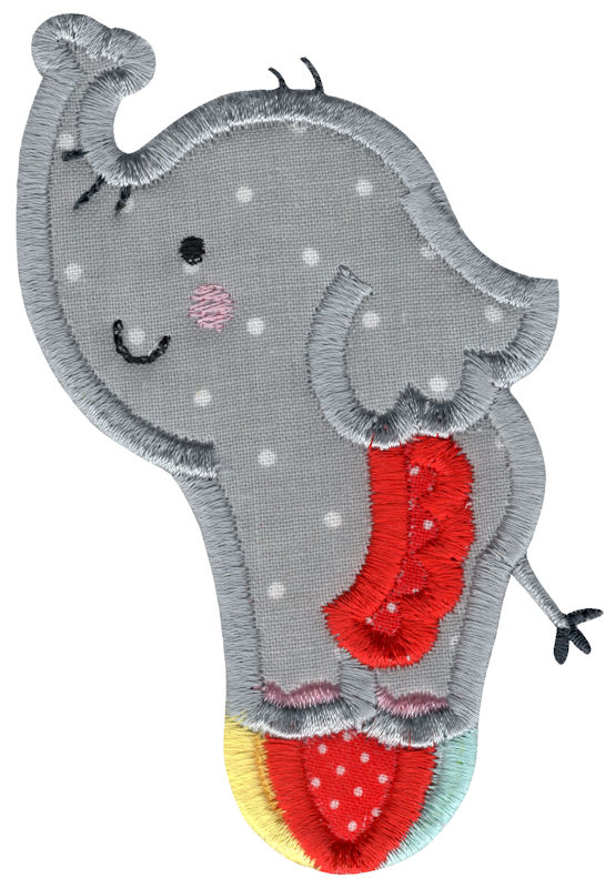 Applique Elephant Balancing on Ball