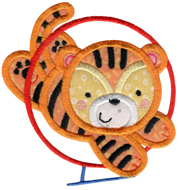 Applique Tiger Leaping Through Ring