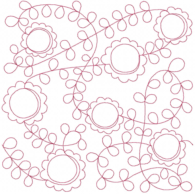 Spring Flowers Quilt Block