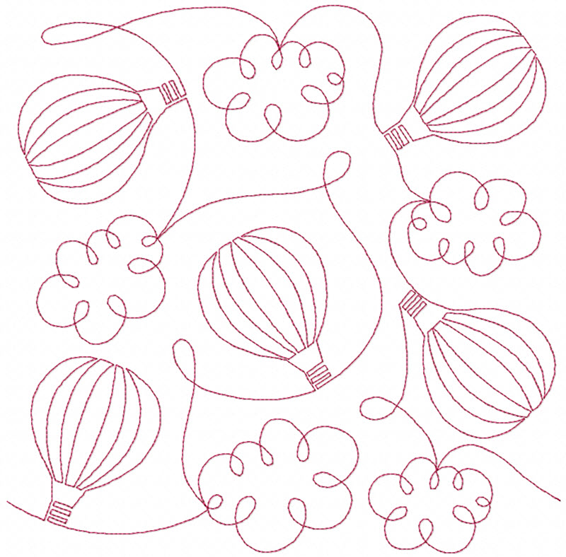 Hot  Air Balloons Quilt Block