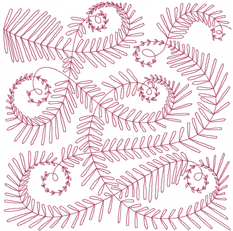 Fern Leaves Quilt Block